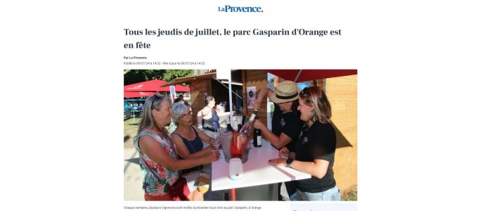 La Provence : Dégustations sonores Orange 